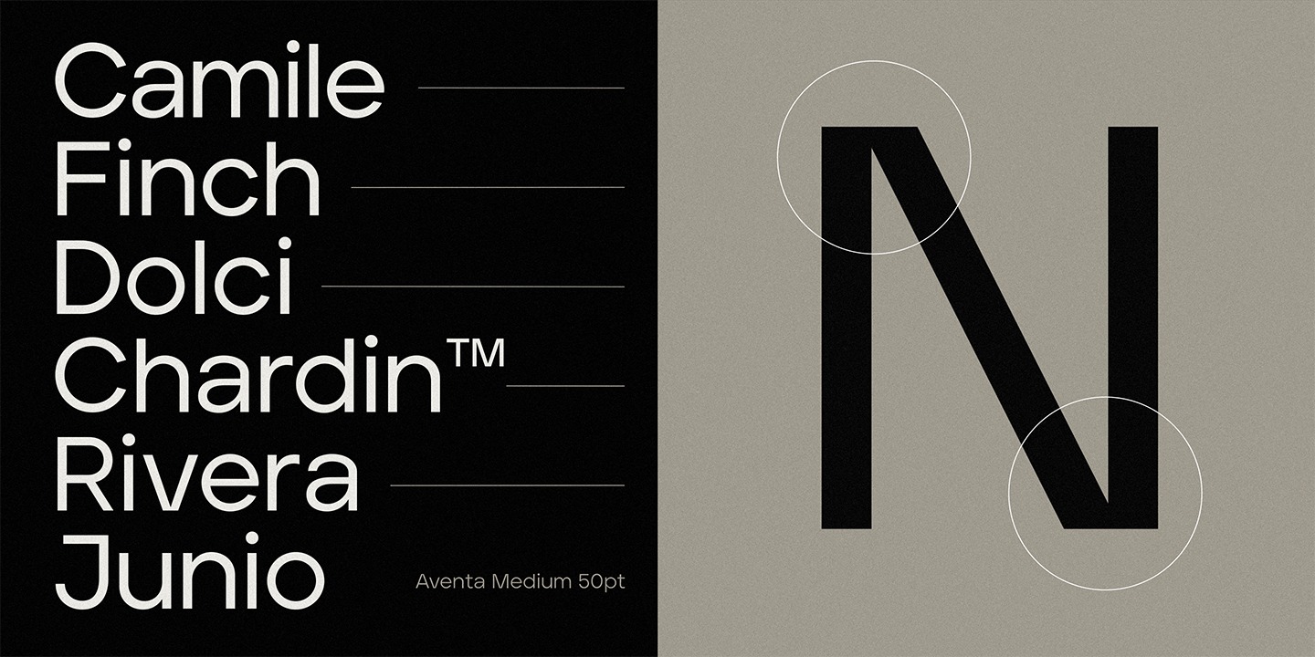 Пример шрифта Aventa Medium